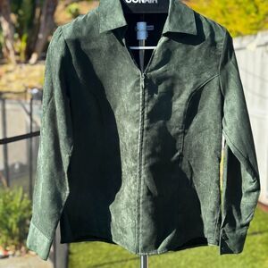 Croft & Barrow Faux Suede Zip Shirt Jacket  Size M | Soft Feel | Vintage Y2K
